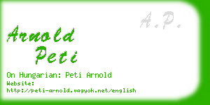 arnold peti business card